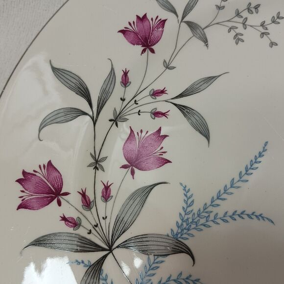 Royal Monarch China Dinner Plate Fern Valley Holland Platinum Replacement MCM - Picture 13 of 15